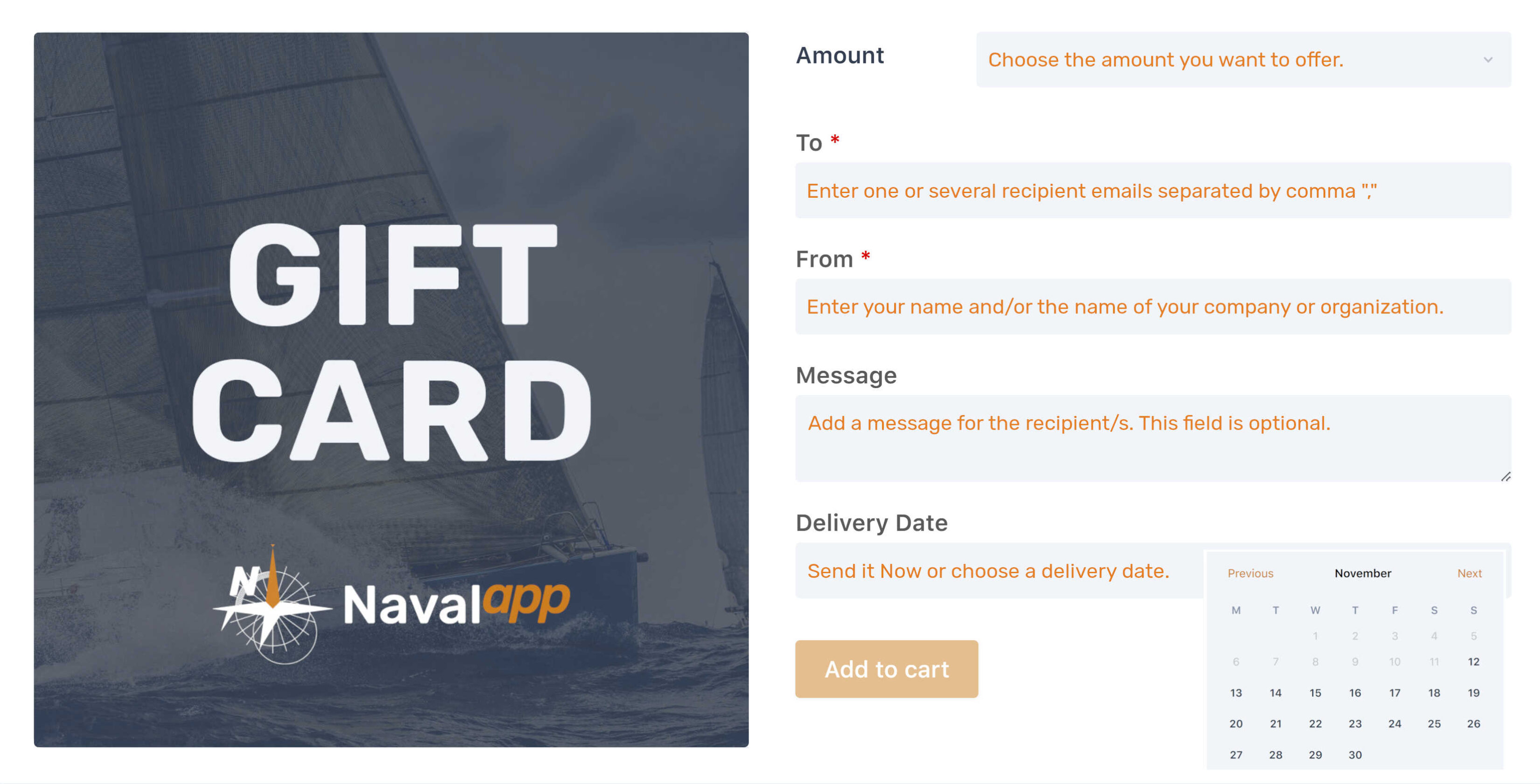 Gift Cards Navalapp